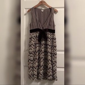 Fossil Velvet Bow Babydoll Dress